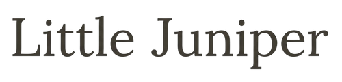 Logo of 'Little Juniper' in black text on a white background